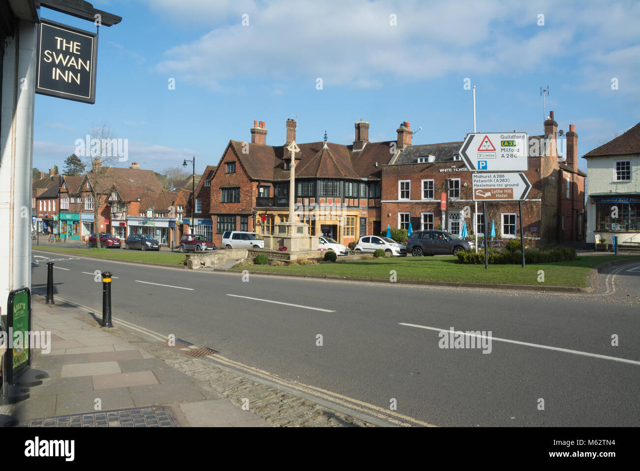 The High Street in Haslemere town centre, Surrey, UK Stock Photo
