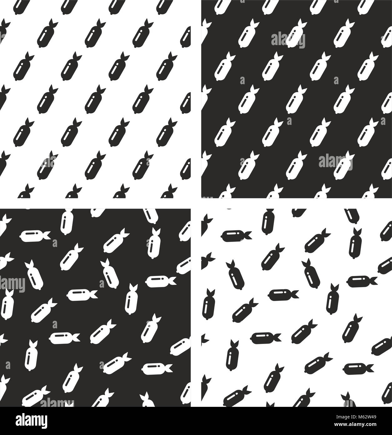 Bomb Seamless Pattern Set Stock Vector Image & Art - Alamy