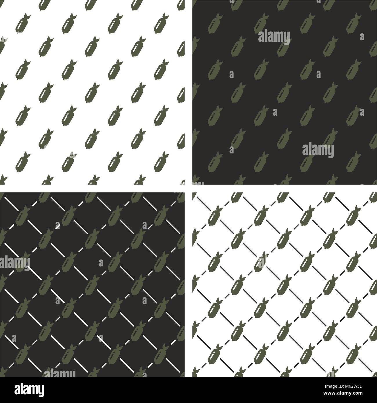 Bomb Seamless Pattern Set Stock Vector Image & Art - Alamy