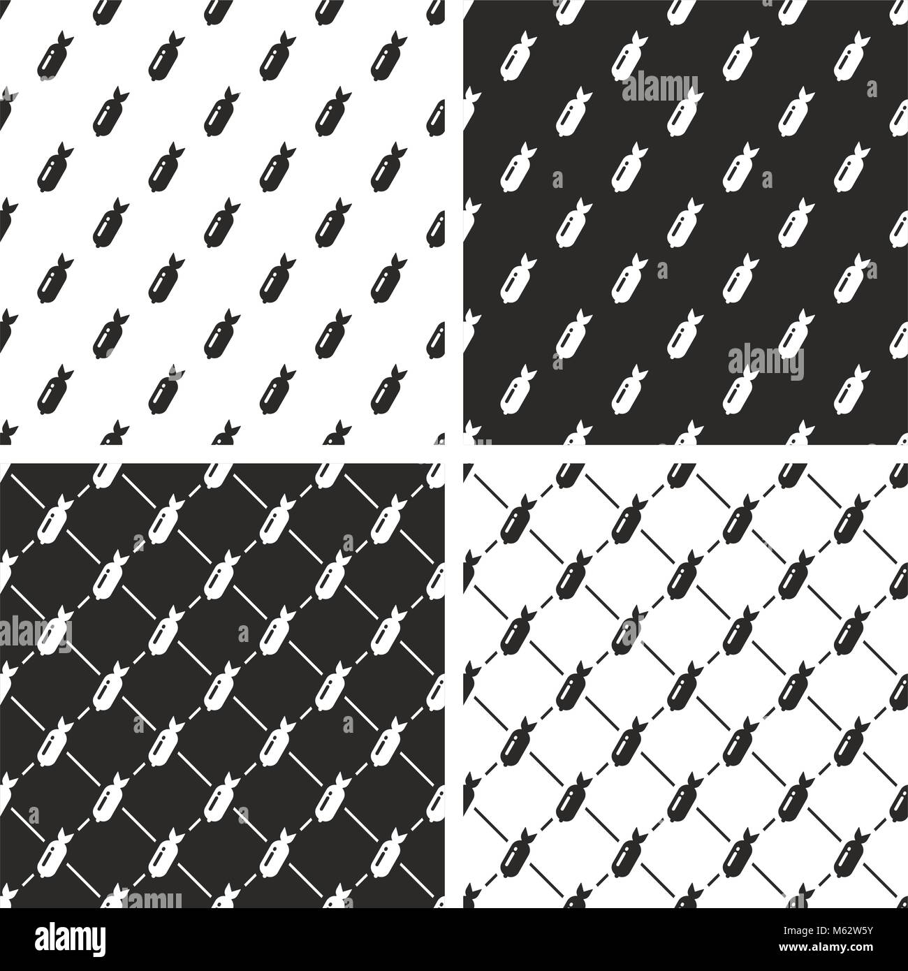 Bomb Seamless Pattern Set Stock Vector Image & Art - Alamy