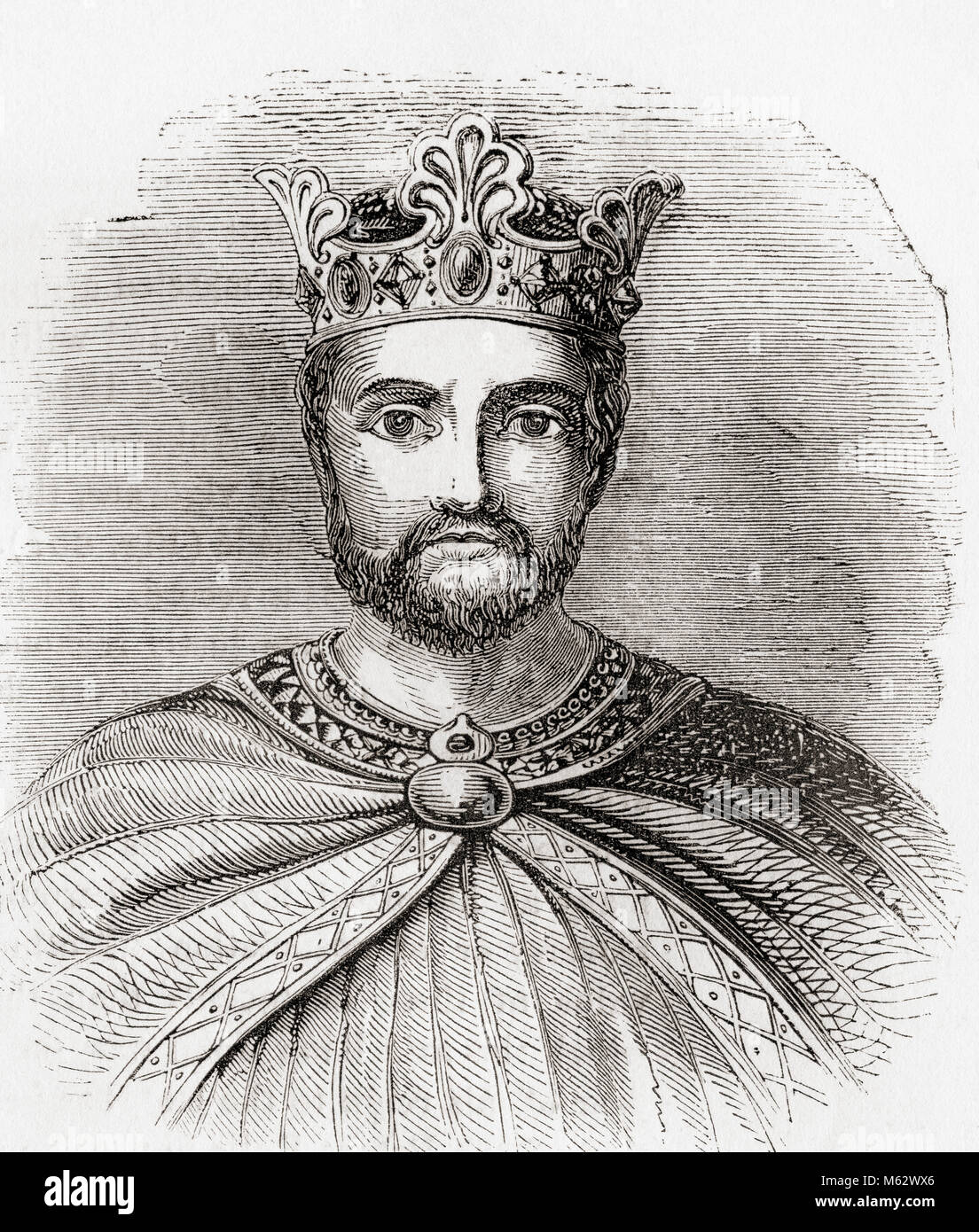 Richard I, aka Richard the Lionheart and Richard Cœur de Lion, 1157 – 1199.  King of England.  From Old England: A Pictorial Museum, published 1847. Stock Photo