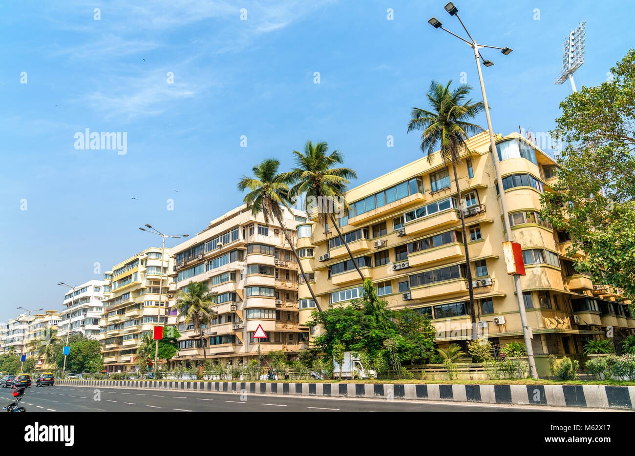 Buildings on Marine Drive in Mumbai, India Stock Photo