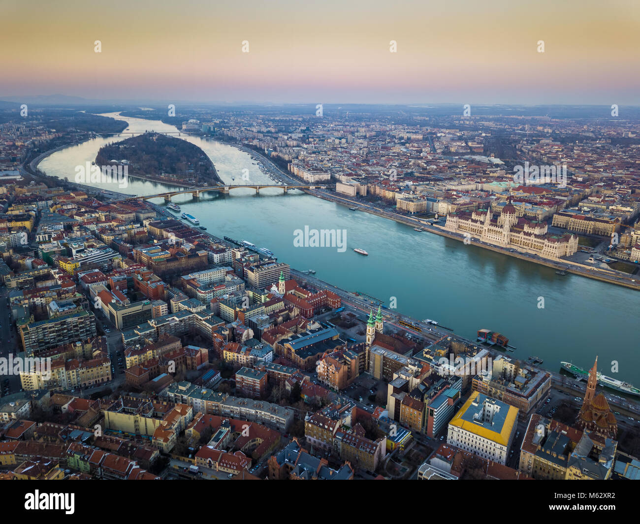 Sunset on margaret bridge hi-res stock photography and images - Alamy