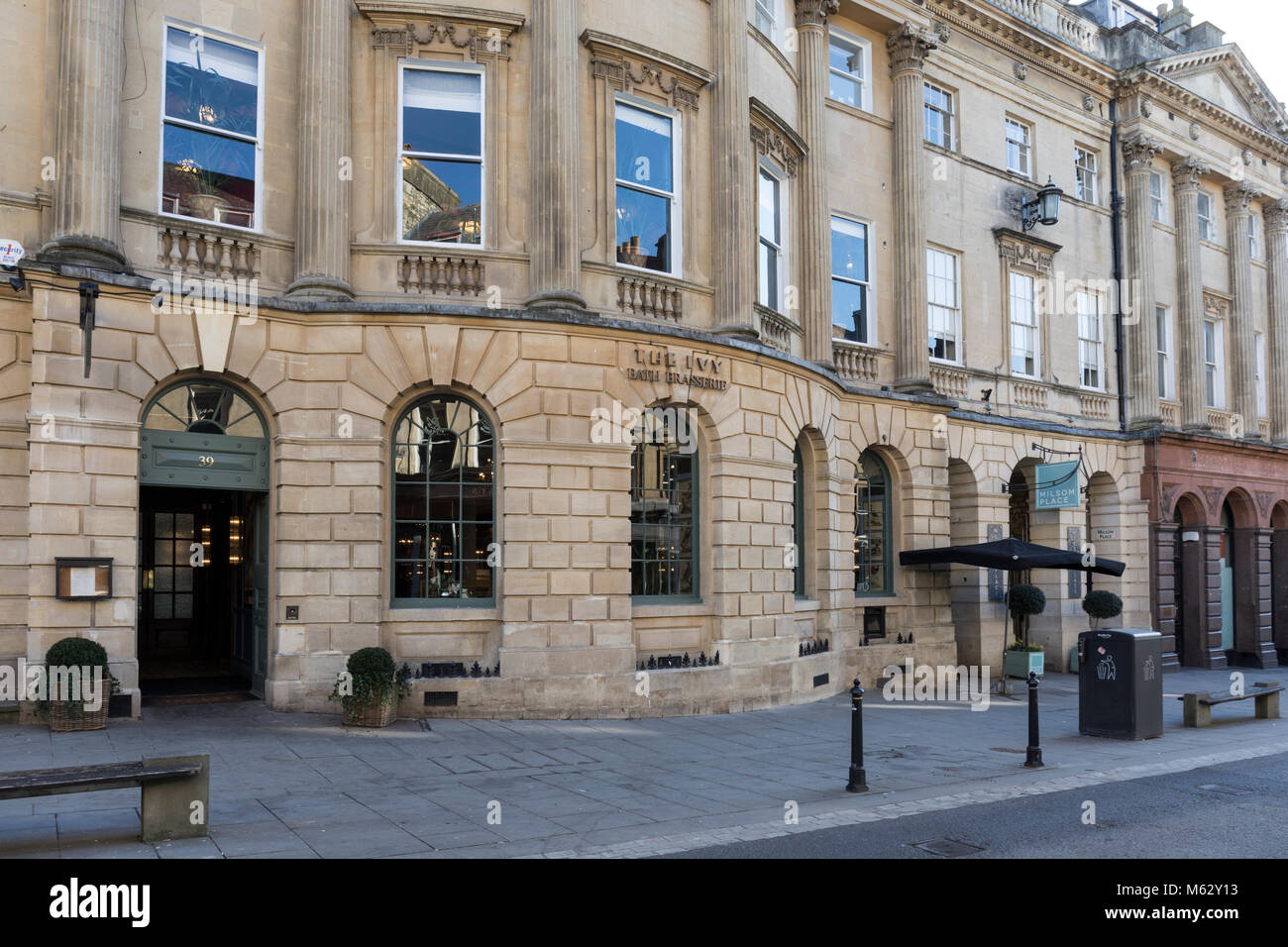 The Ivy Bath Brasserie, Milsom Street, City of Bath, Somerset, England, UK. A UNESCO World Heritage Site Stock Photo