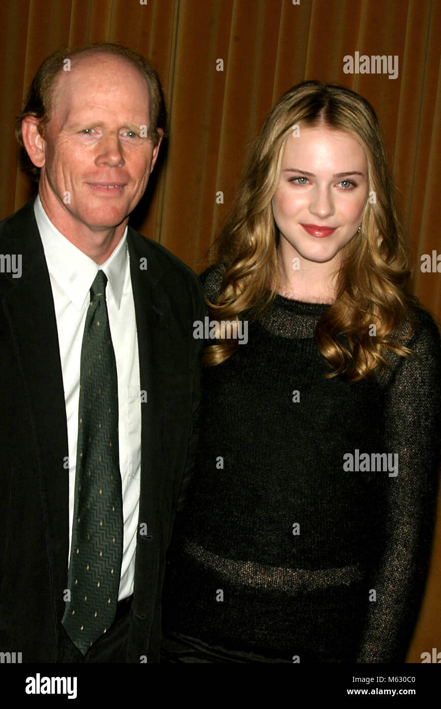 New York City 2003 FILE PHOTO RON HOWARD AND EVAN RACHEL WOOD Photo By ...