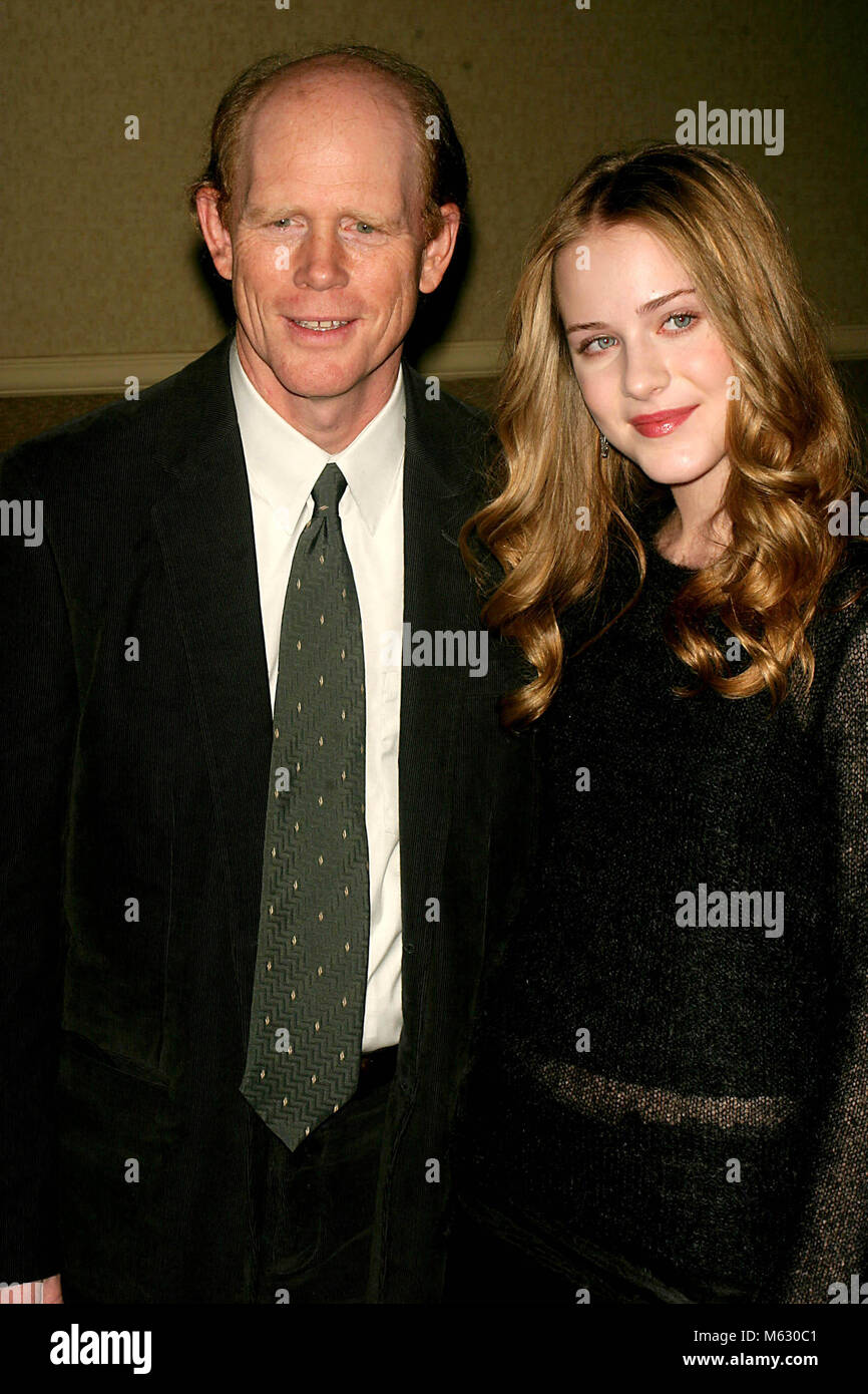 New York City 2003 FILE PHOTO RON HOWARD AND EVAN RACHEL WOOD Photo By ...