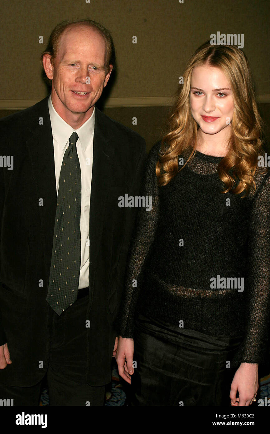 New York City 2003 FILE PHOTO RON HOWARD AND EVAN RACHEL WOOD Photo By ...