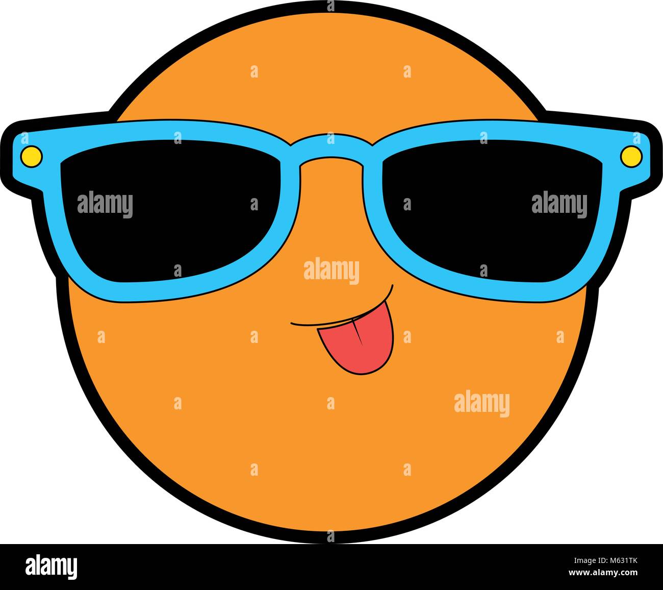 happy face emoji with sunglasses vector illustration design Stock