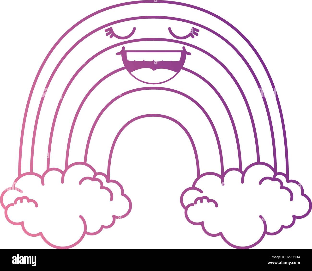 cute rainbow kawaii character vector illustration design Stock Vector ...