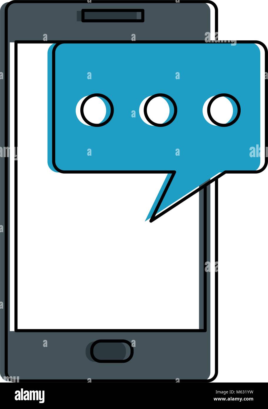 smartphone device with speech bubble vector illustration design Stock ...