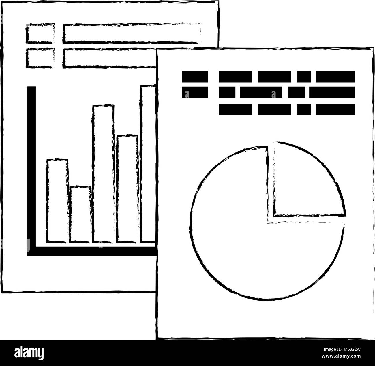 documents with statistics infographic vector illustration design Stock Vector