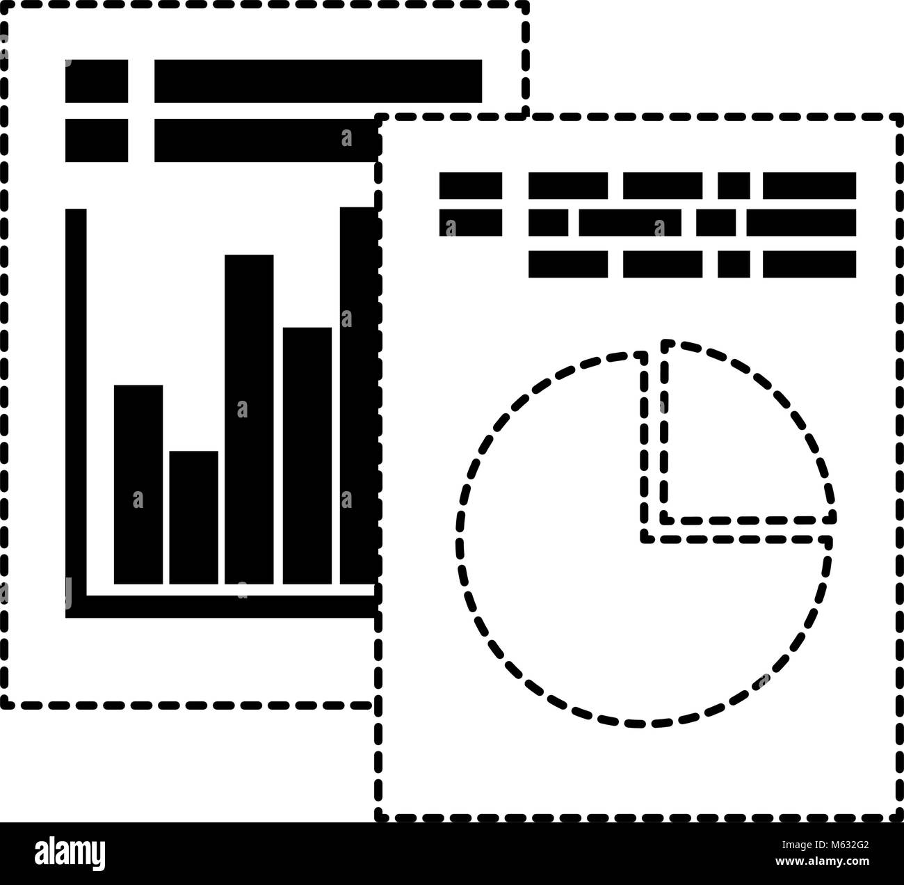 documents with statistics infographic Stock Vector
