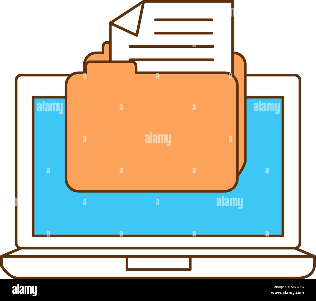 laptop computer with folder Stock Vector Image & Art - Alamy