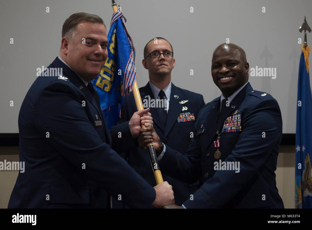 Airmen gather for the 505th Communications Squadron change of command ...