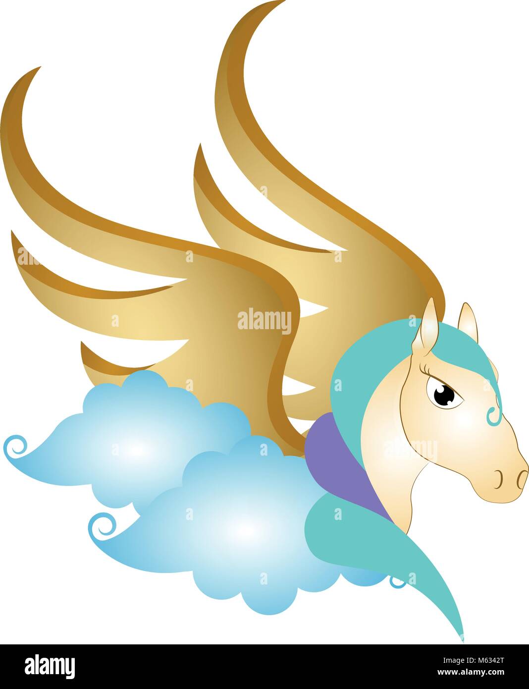 Cute pegasus on clouds. Fantasy creature Stock Vector Image & Art - Alamy