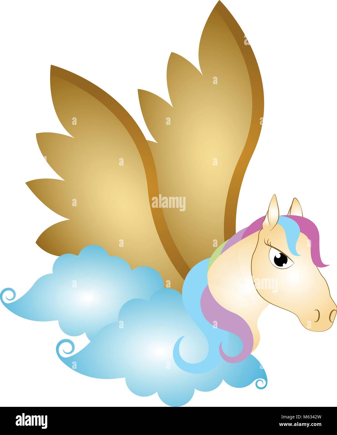 Cute pegasus on clouds. Fantasy creature Stock Vector Image & Art - Alamy