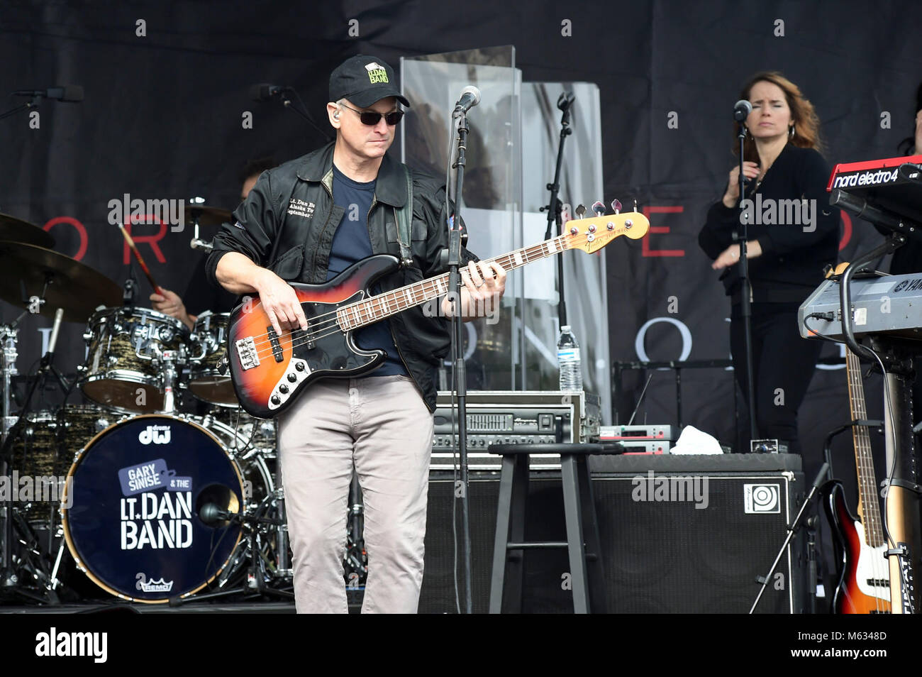 SAN DIEGO (Feb. 10, 2018) Actor, musician, and humanitarian Gary Sinise and the Lt. Dan Band performed at Naval Medical Center San Diego (NMCSD) during their sixth annual Invincible Spirit Festival. The festival included a three-hour concert by the band, activities for children, a rock-climbing wall, food cooked by Team Irvine, and 149 volunteers who set up and served food at the event. Gary Sinise and Lt. Dan Band debuted their first military concert at NMCSD in 2012. (U.S. Navy Stock Photo