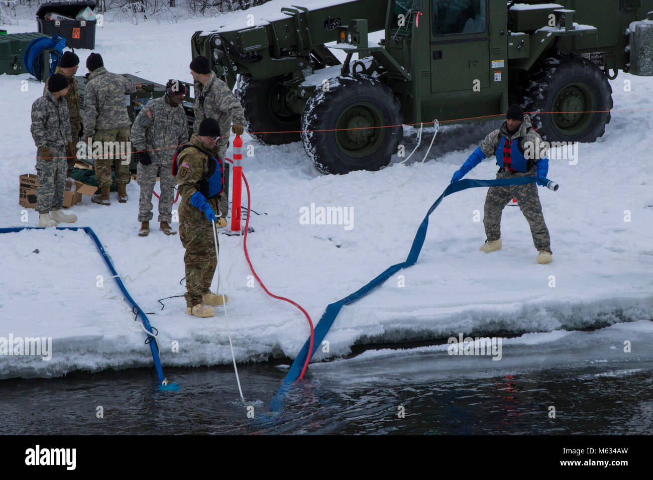 Alaska National Guard Soldiers with the 207th Engineer Utility