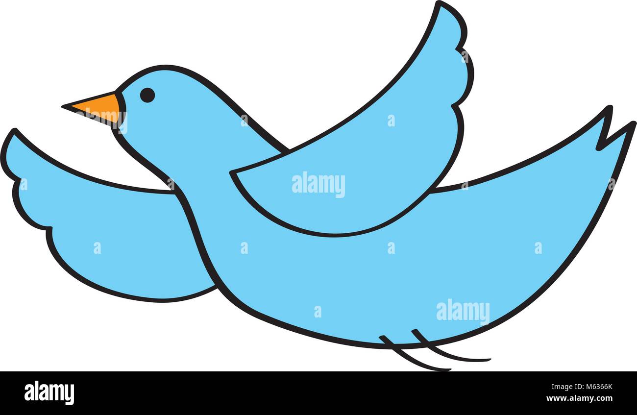 cute blue bird cartoon flying waving Stock Vector Image & Art - Alamy