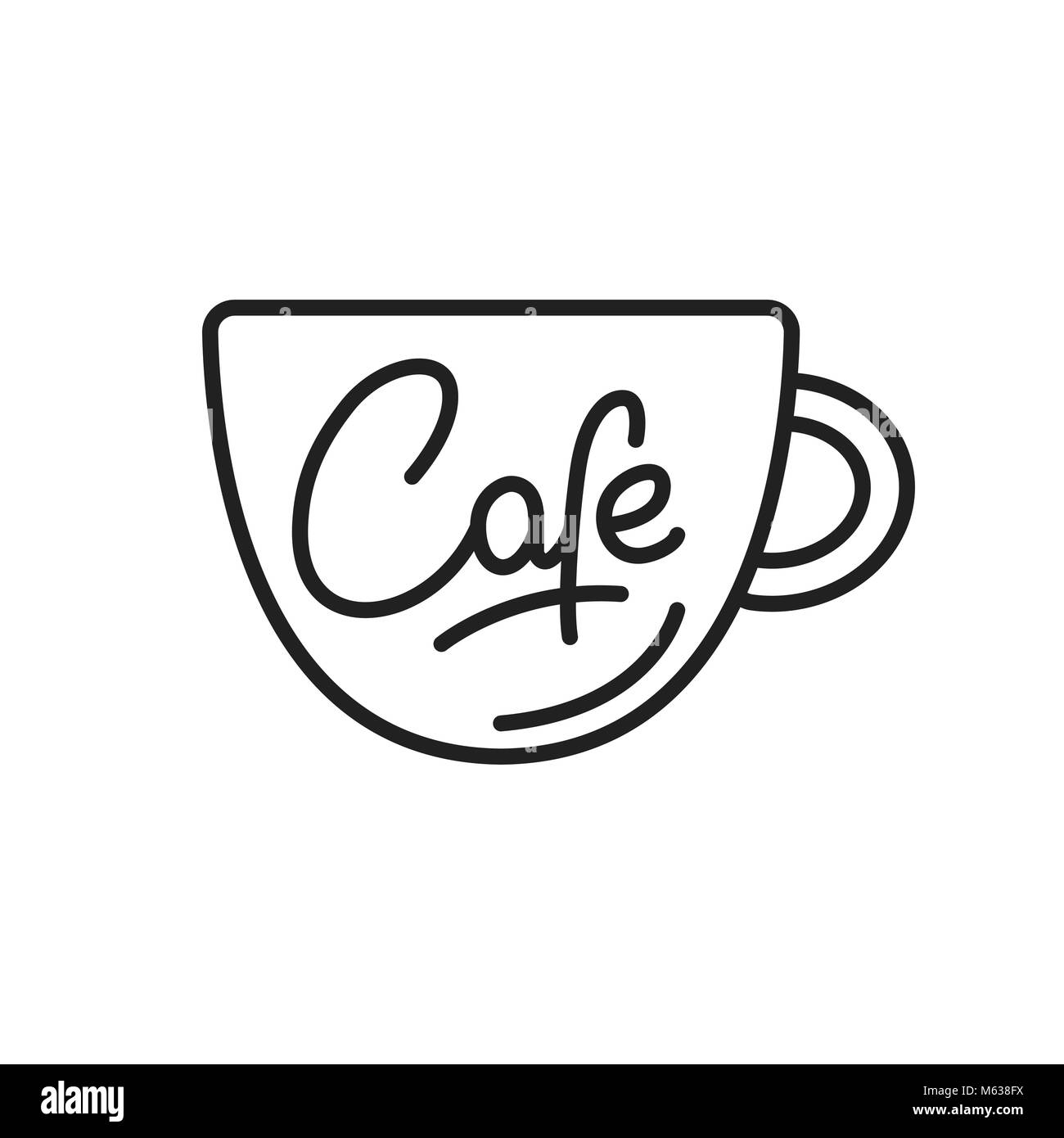 Cafe. Cafe lettering illustration. Cafe label badge emblem Stock Vector