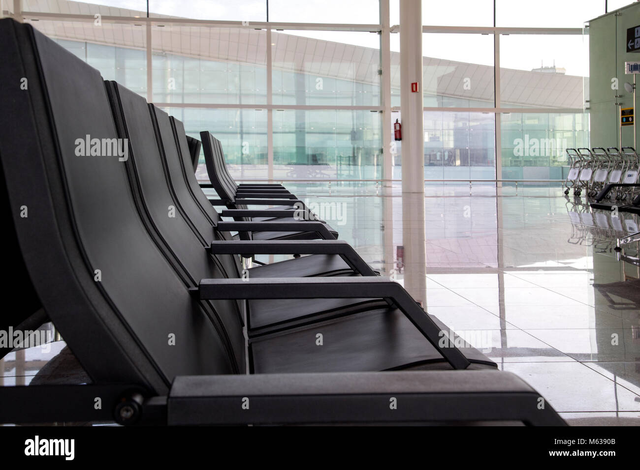 Seats at the gate in Barcelona airport Stock Photo