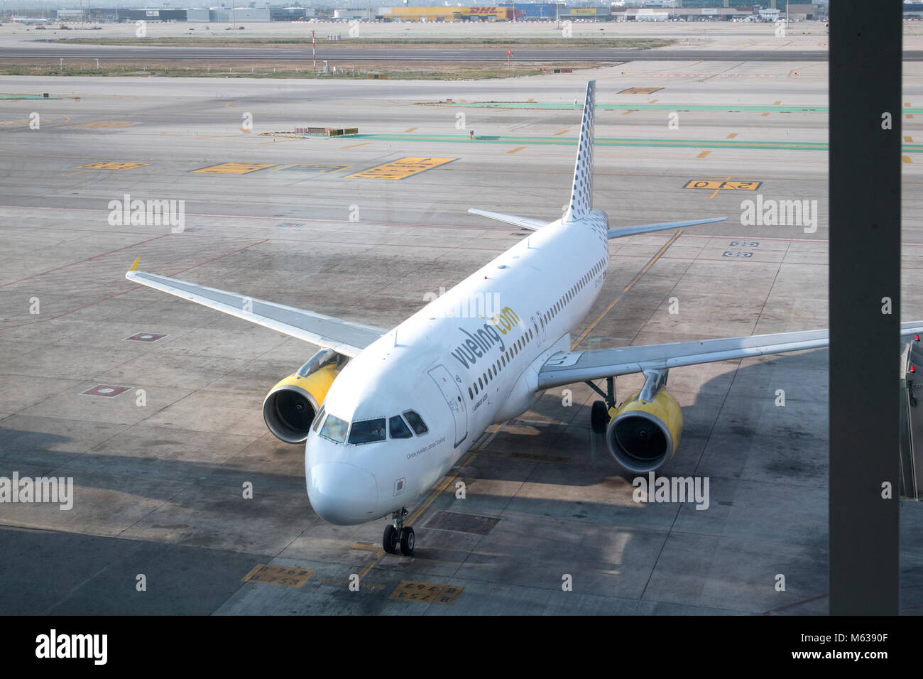 Looking out to airside at Barcelona airport Stock Photo