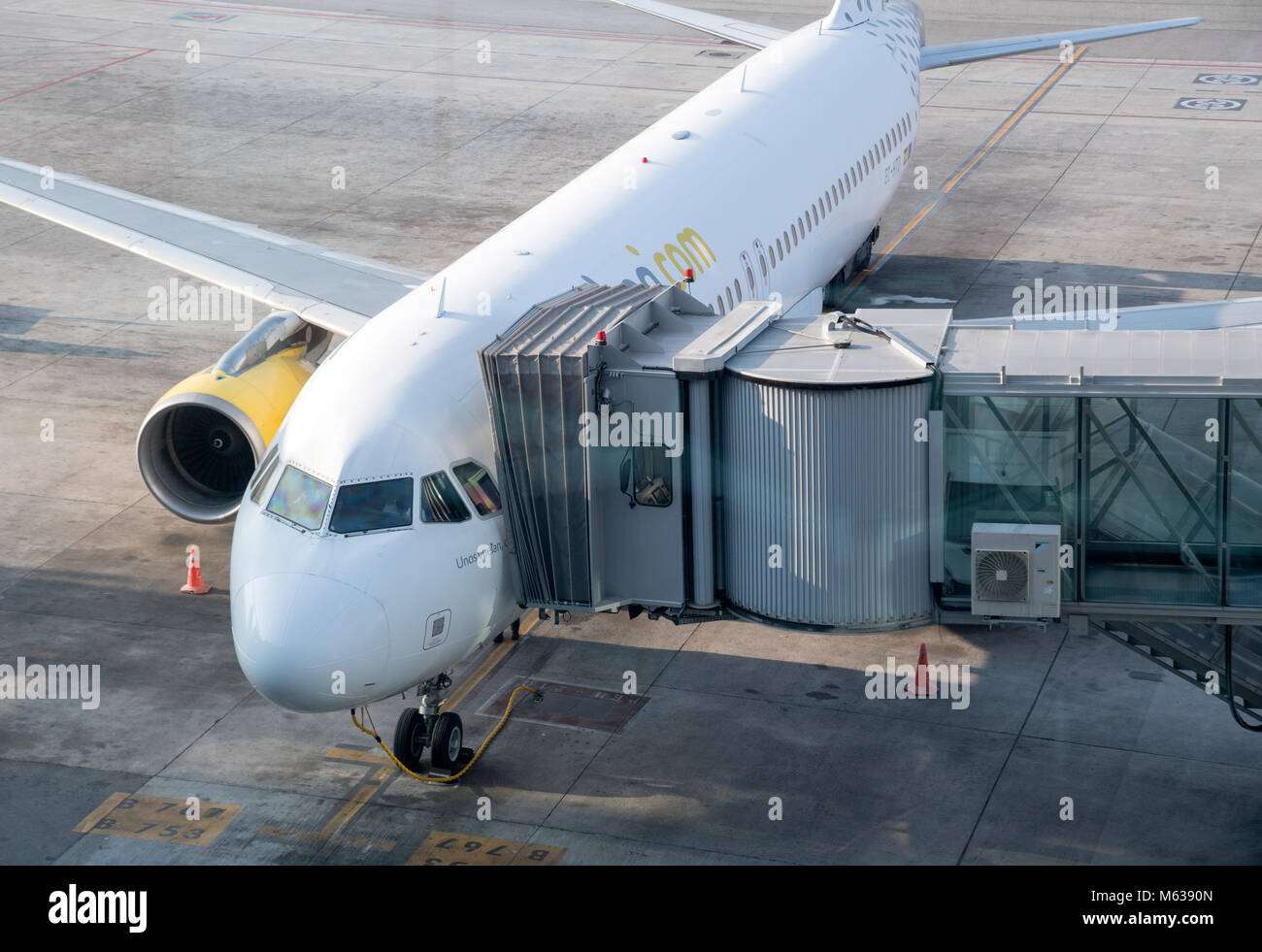Looking out to airside at Barcelona airport Stock Photo