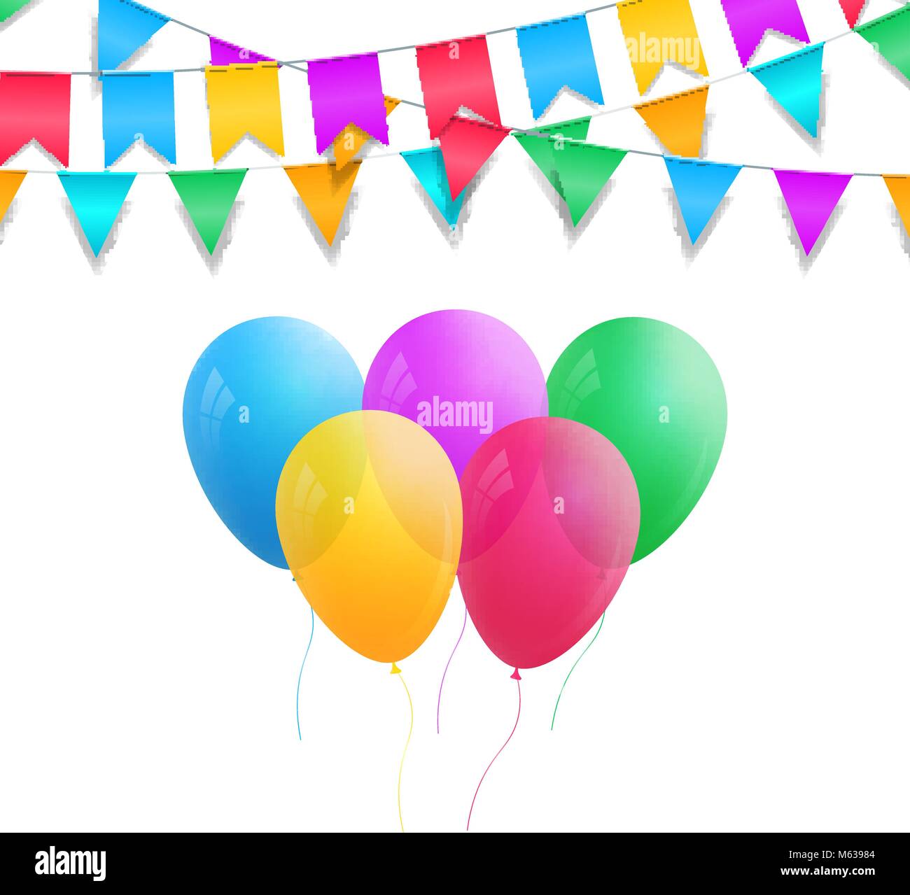 Row Colorful Balloons String Cord Isolated White Background Stock Photo by  ©stockfoto-graf 172886720