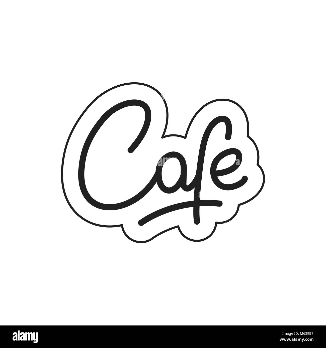 Cafe. Cafe lettering. Cafe label badge emblem sticker Stock Vector