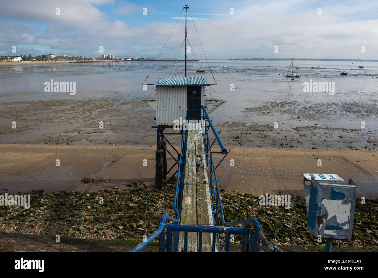 Saint Nazaire, the beach at low tide. France Stock Photo