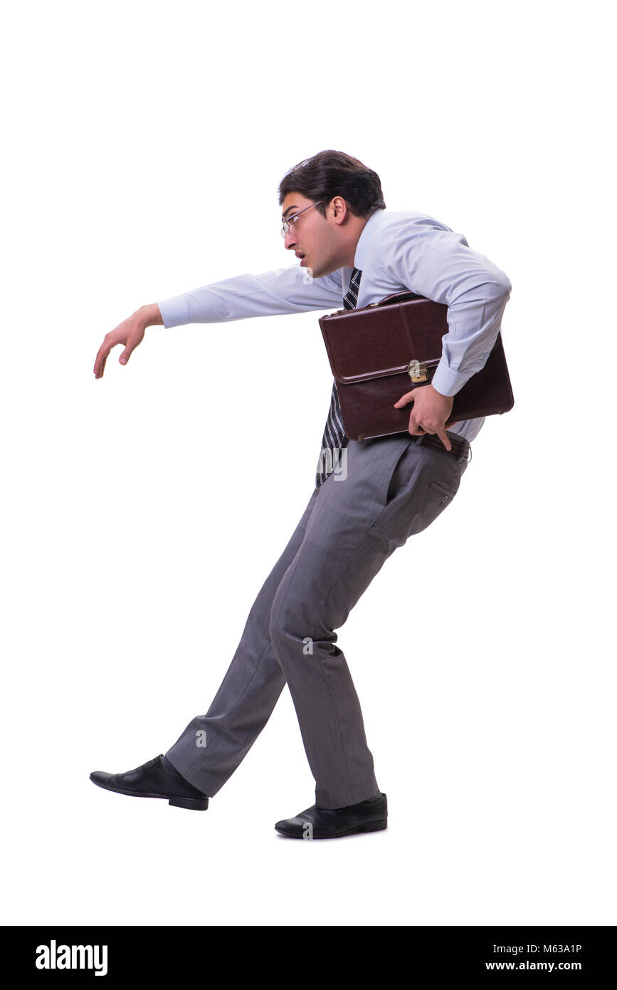 Businessman isolated on the white background Stock Photo - Alamy
