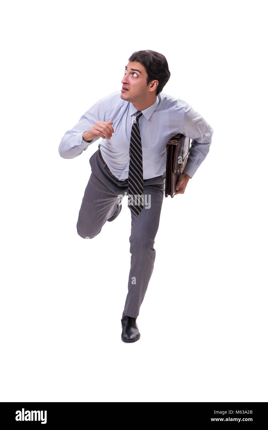 Businessman isolated on the white background Stock Photo - Alamy