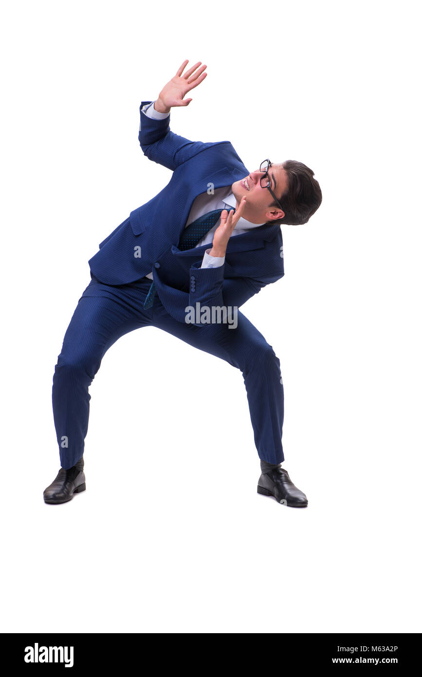 Businessman isolated on the white background Stock Photo - Alamy