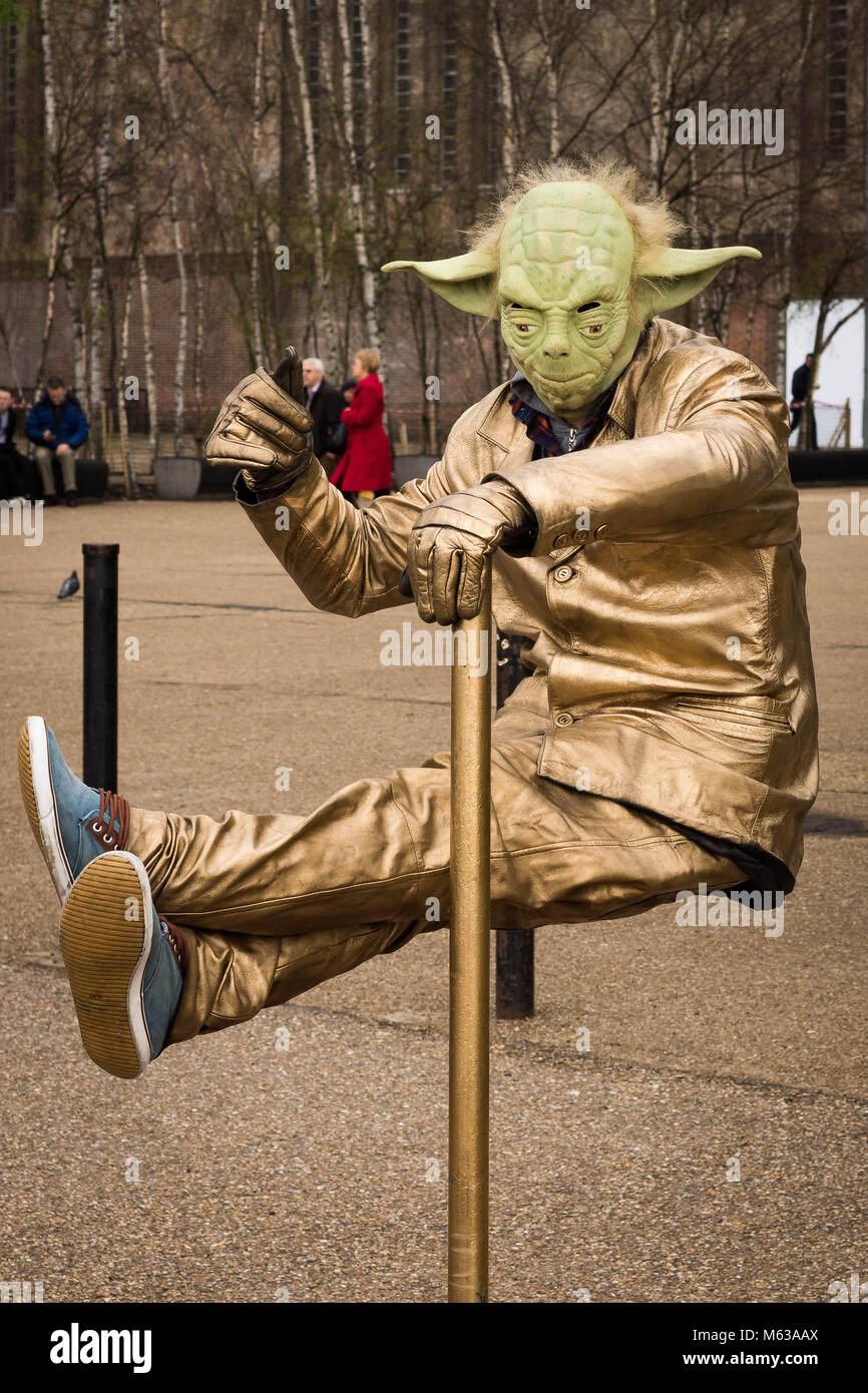Yoda Street Performer in London Stock Photo