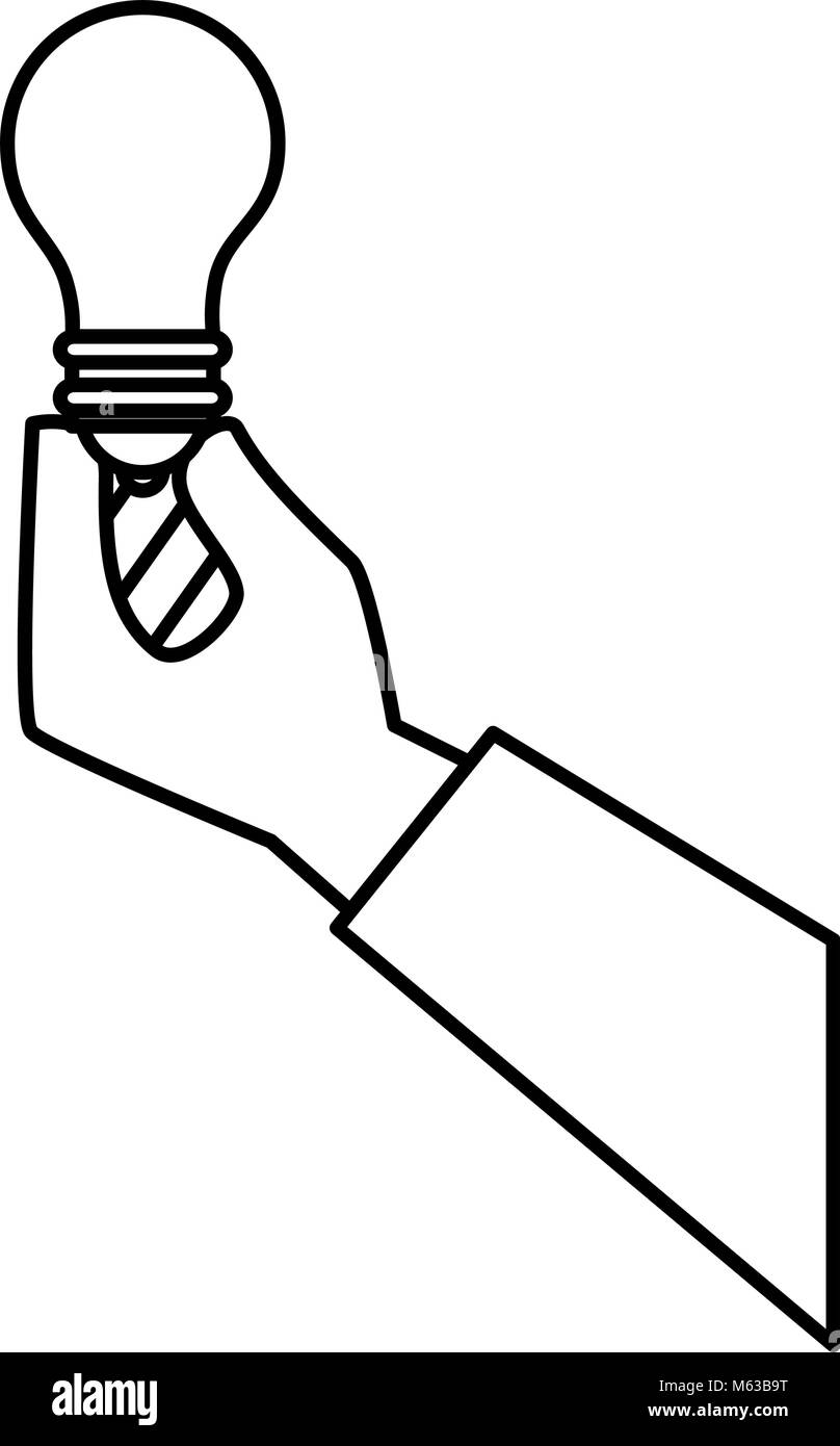 hand holding a light bulb icon over white background vector ...
