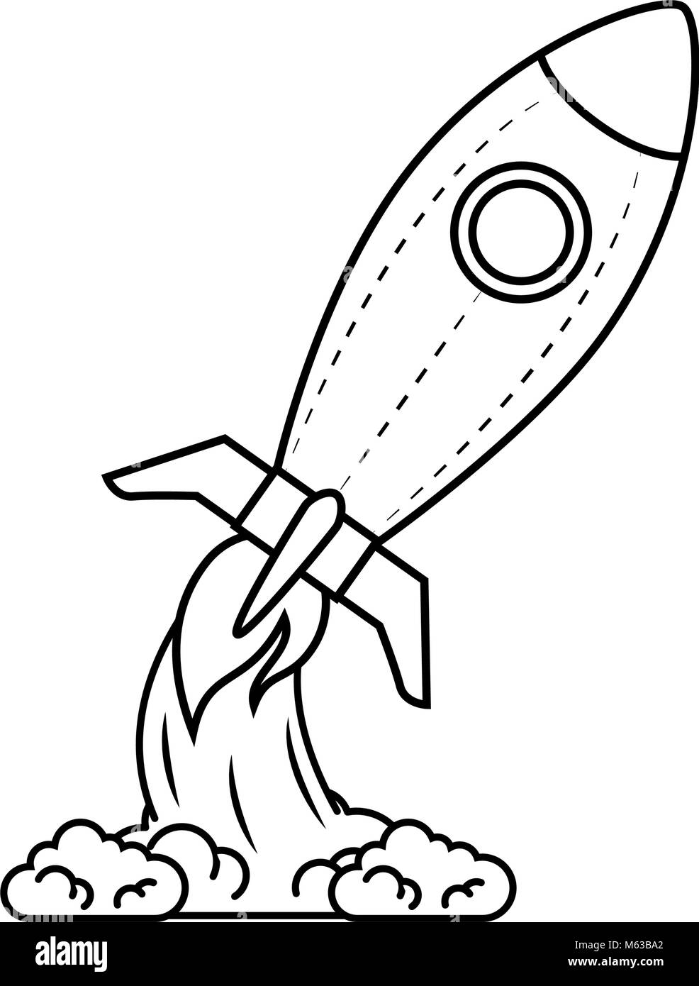 space rocket icon over white background vector illustration Stock ...
