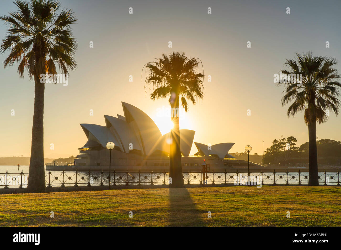 Sydney Opera House at sunrise, Sydney, New South Wales, Australia Stock Photo