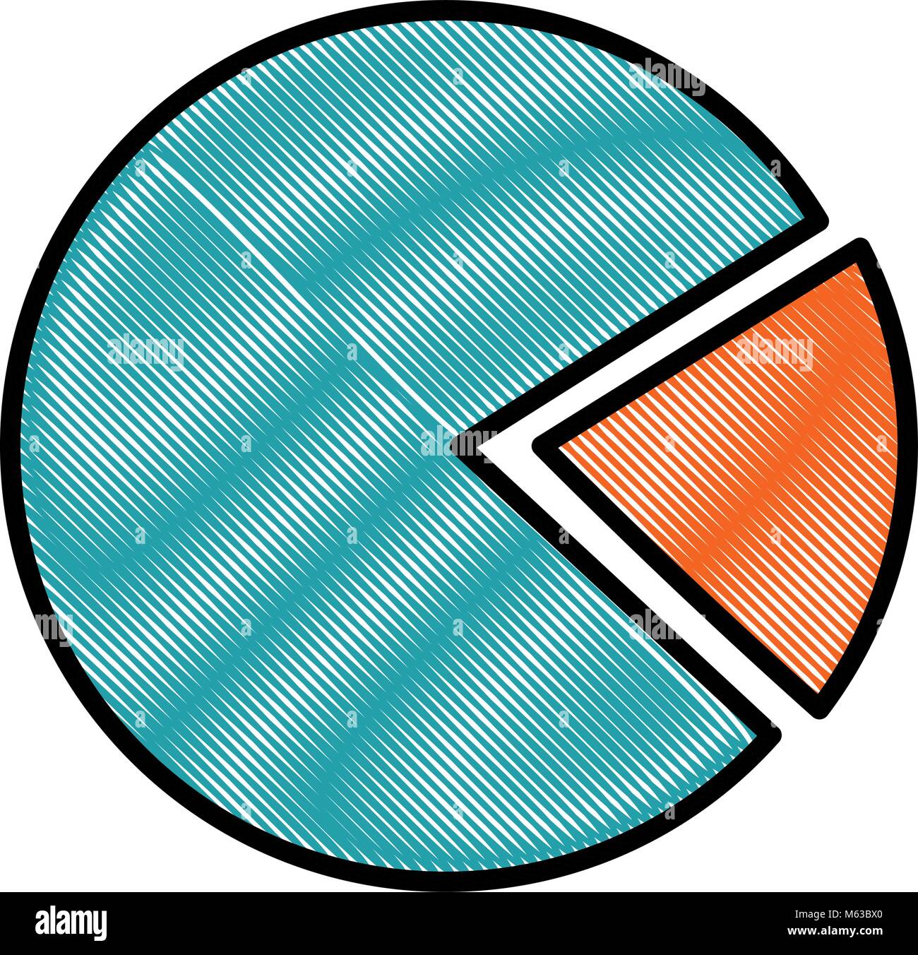 pie chart icon over white background vector illustration Stock Vector ...