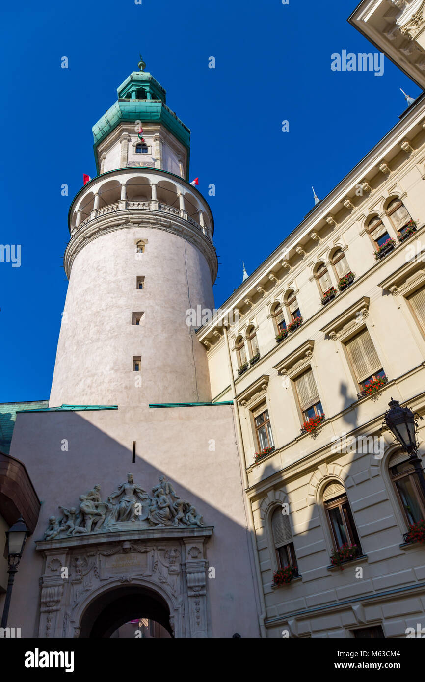 Historical building in center of Sopron, Tower of Fire of Sopron in