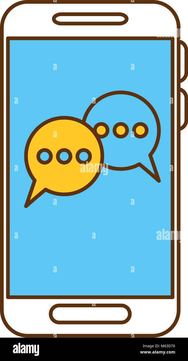 smartphone device with speech bubbles vector illustration design Stock ...
