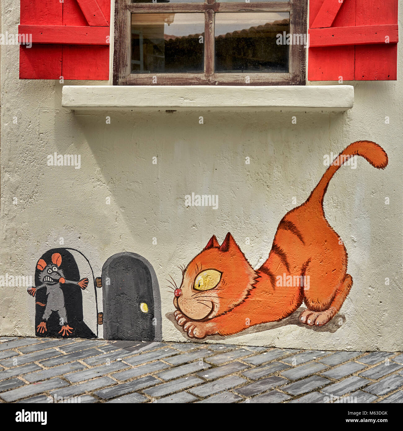 Tom and Jerry graffiti and wall art Stock Photo