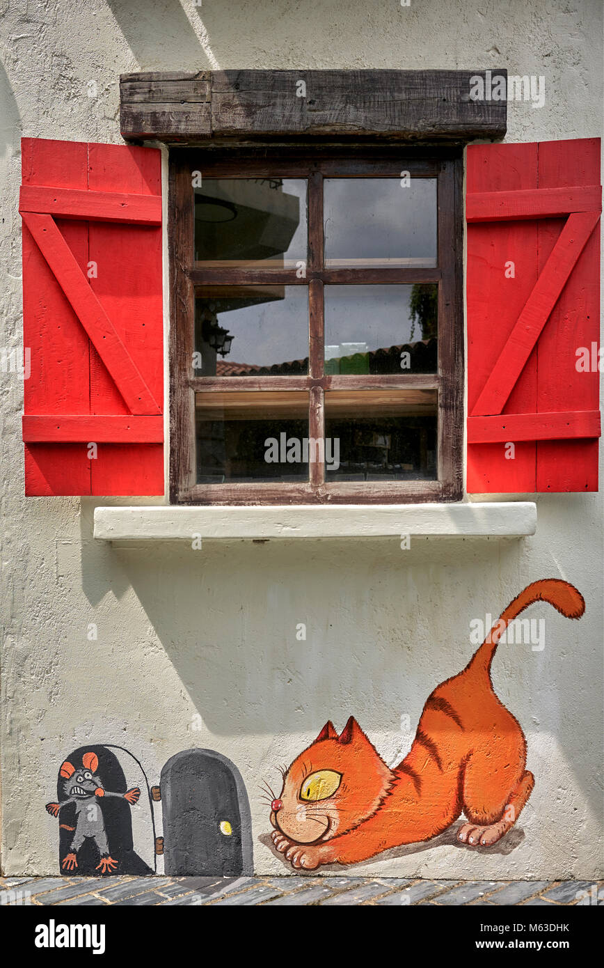Tom and Jerry graffiti and wall art Stock Photo