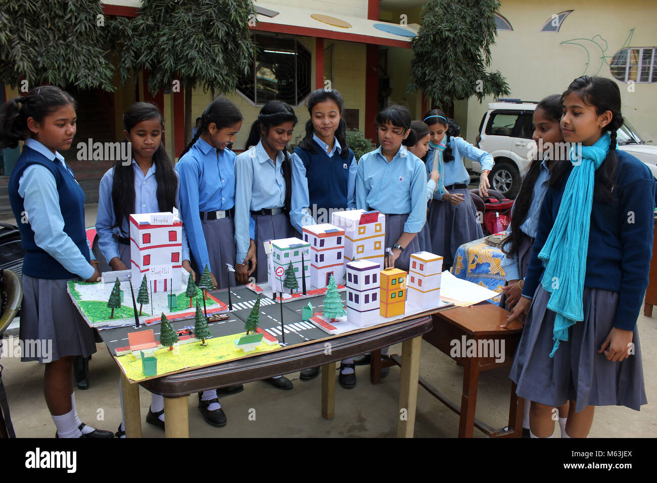 Students showcased their invention model in a science exhibition during