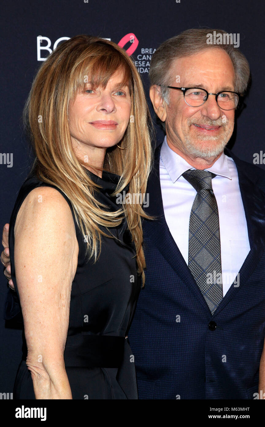 Kate Capshaw and her husband Steven Spielberg attending 'The Women's Cancer Research Fund's an Unforgettable Evening' Benefit Gala at Beverly Wilshire Four Seasons Hotel on February 27, 2018 in Beverly Hills, California. Stock Photo