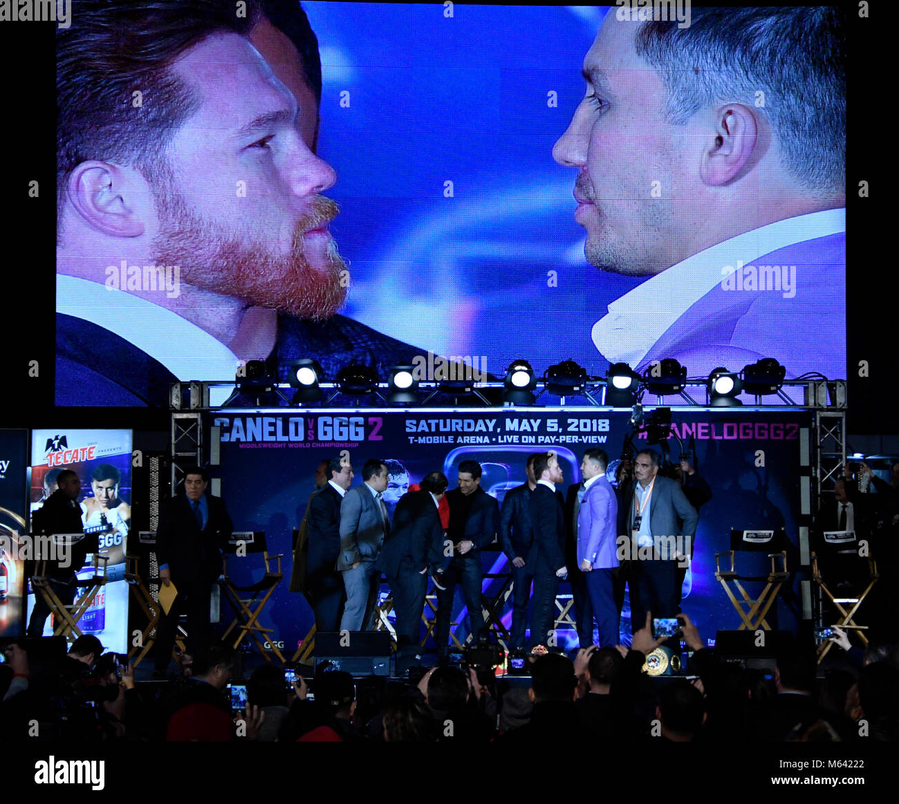 Los Angeles. CA, USA. 27th Feb, 2018. .(L-R) .Middleweight World ...