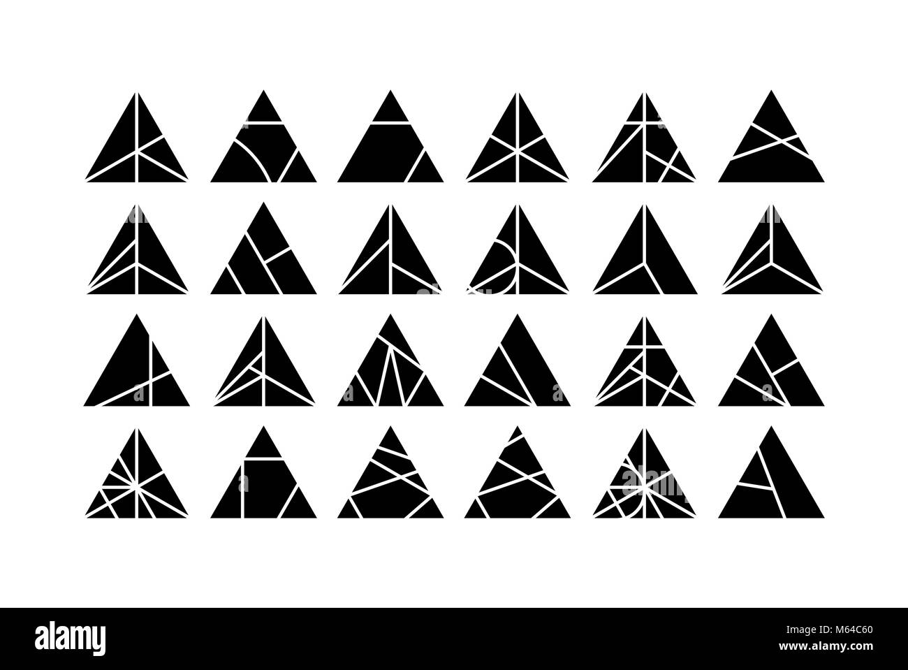 Mega set of triangle Vector design elements for creative project. Black ...