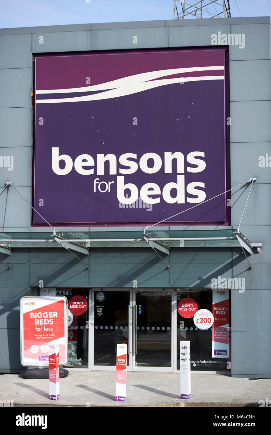 bensons for beds store in a retail park in the uk Stock Photo Alamy