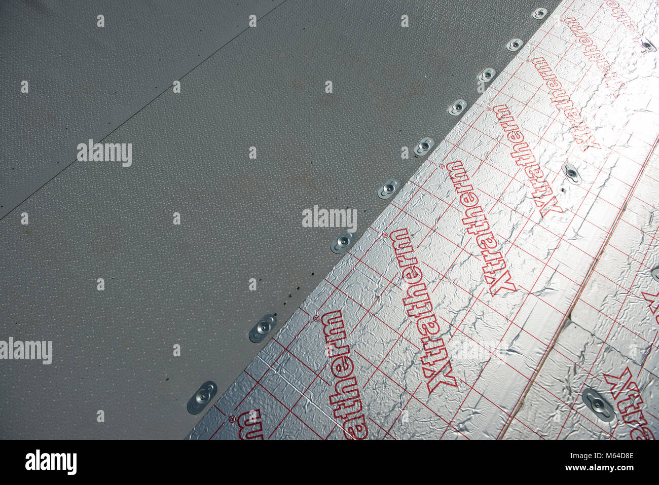 Detail of installation of roof insulation boards Stock Photo Alamy