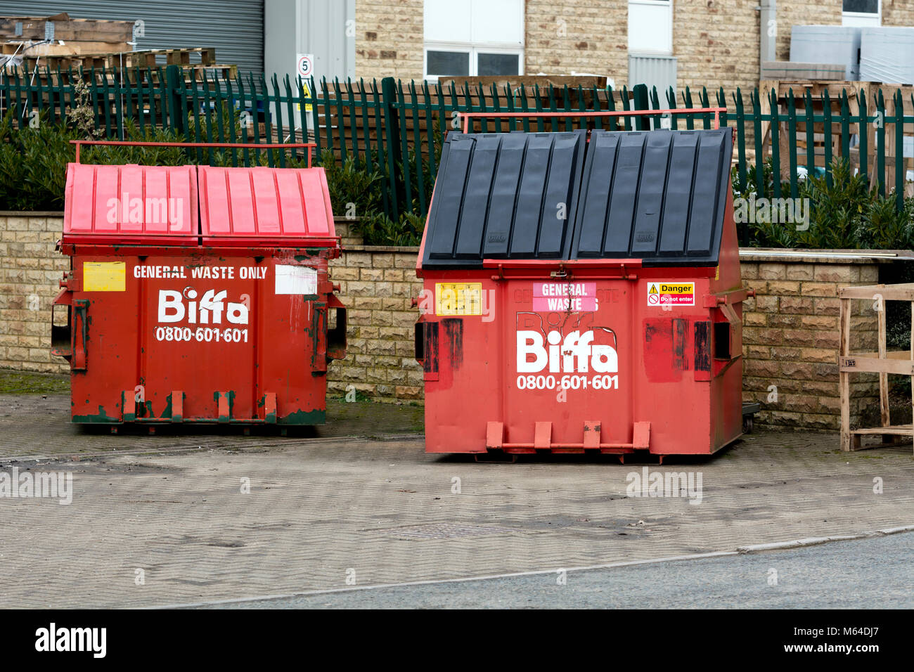 Biffa waste bins, UK Stock Photo