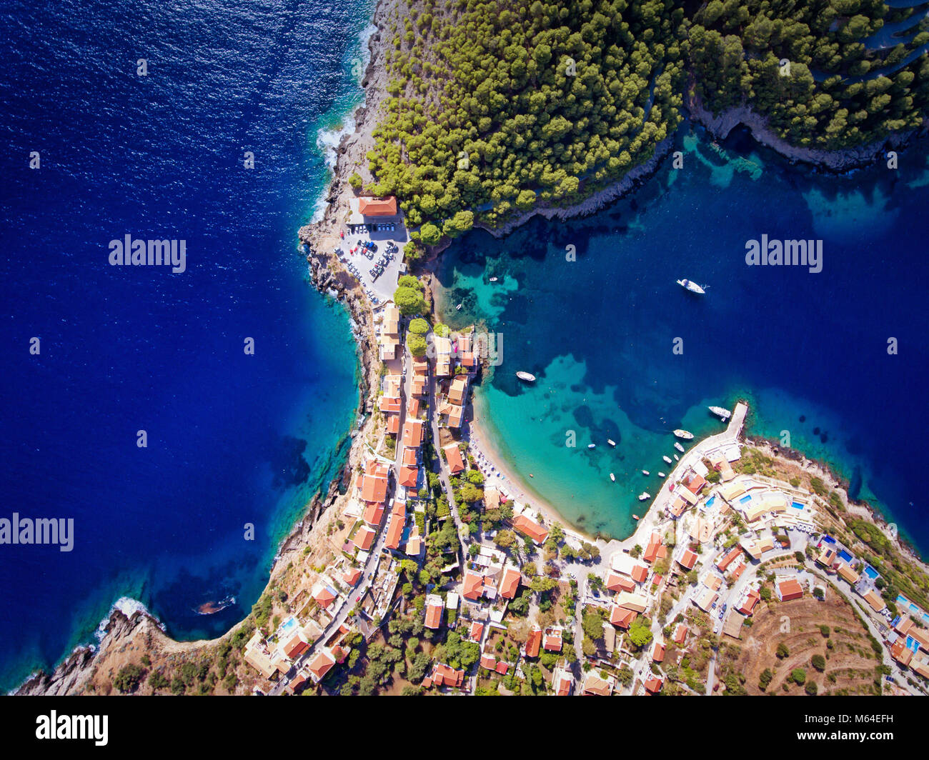 Kefalonia Asos Village in Greece Stock Photo